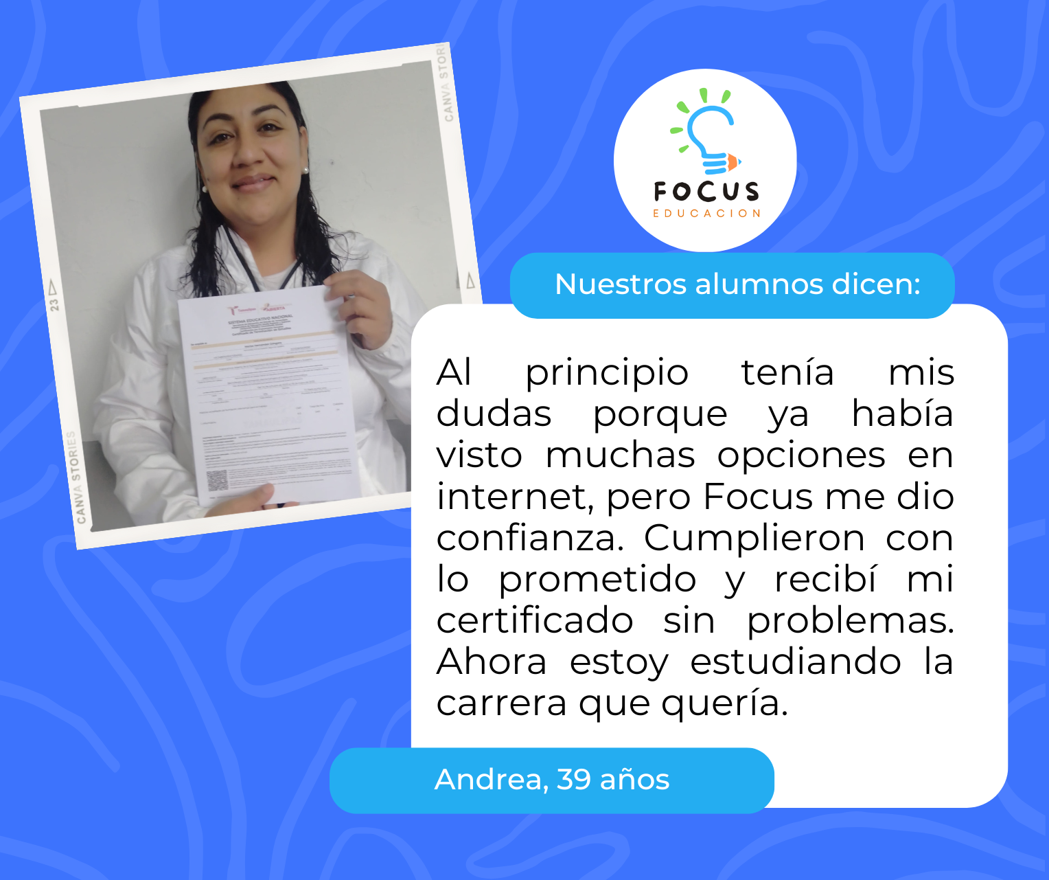Testimonio de alumno